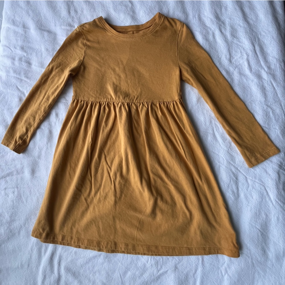 Fit & Flare Dress for Toddler Girls Mustard Yellow 5t